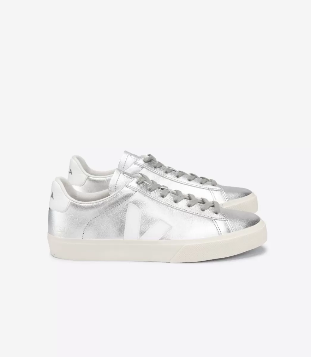 Femme VEJA Campo<CAMPO LEATHER SILVER WHITE