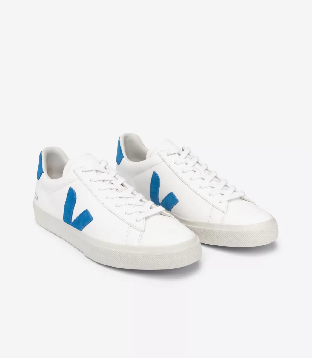 VEJA Adultes<CAMPO LEATHER WHITE SWEDISH BLUE