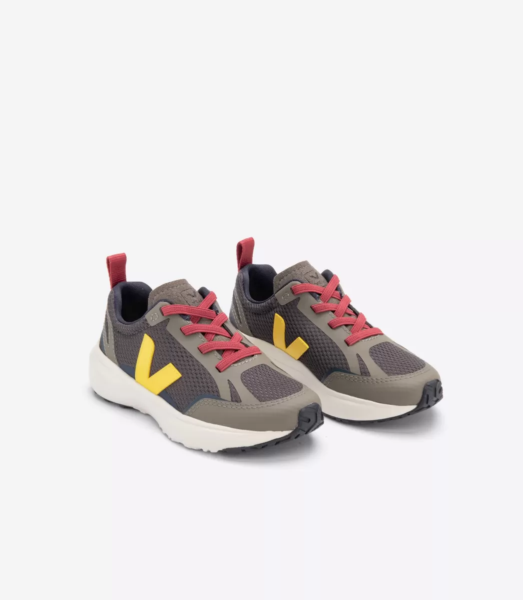 Enfant VEJA Vegan | Canary<CANARY ELASTIC LACES ALVEOMESH GRAFITE TONIC