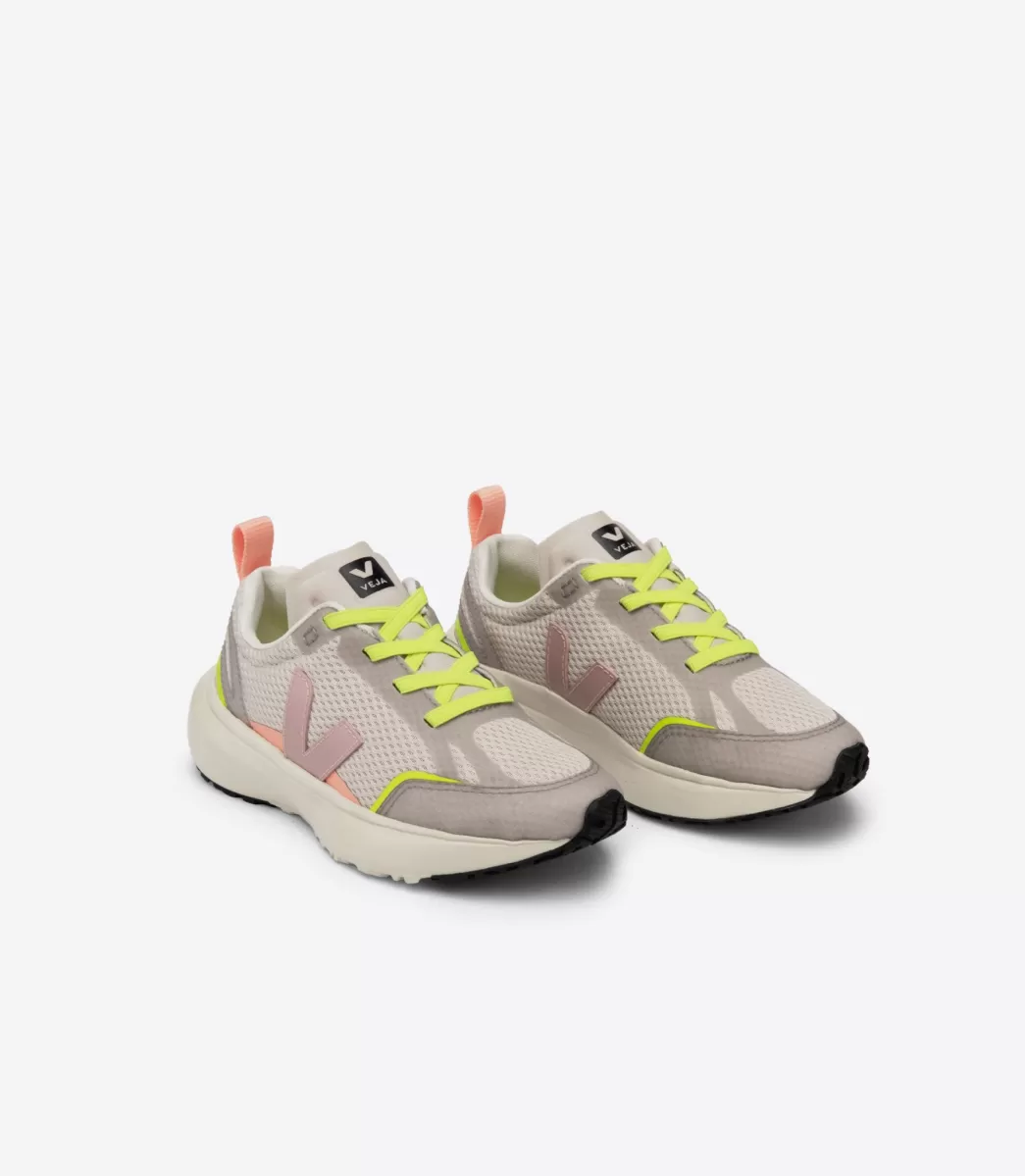 Enfant VEJA Enfant | Vegan<CANARY ELASTIC LACES ALVEOMESH NATURAL BABE