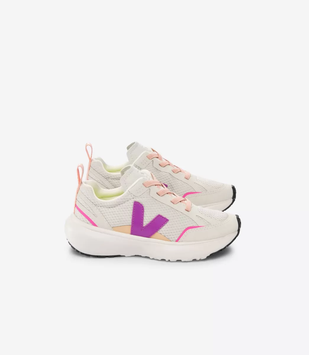 Enfant VEJA Enfant | Vegan<CANARY ELASTIC LACES ALVEOMESH NATURAL LOTUS