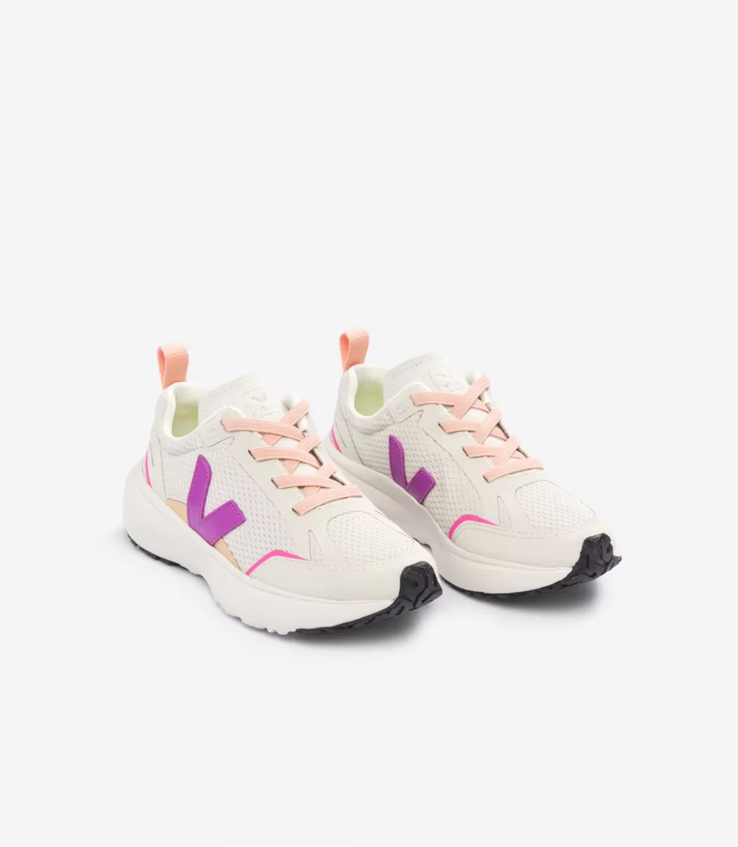 Enfant VEJA Enfant | Vegan<CANARY ELASTIC LACES ALVEOMESH NATURAL LOTUS