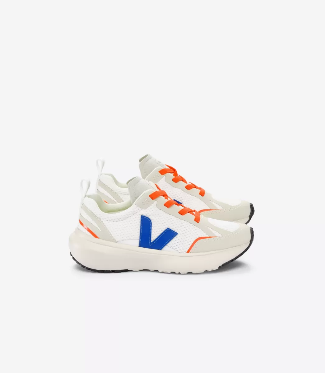 Enfant VEJA Enfant | Vegan<CANARY ELASTIC LACES ALVEOMESH WHITE INDIGO