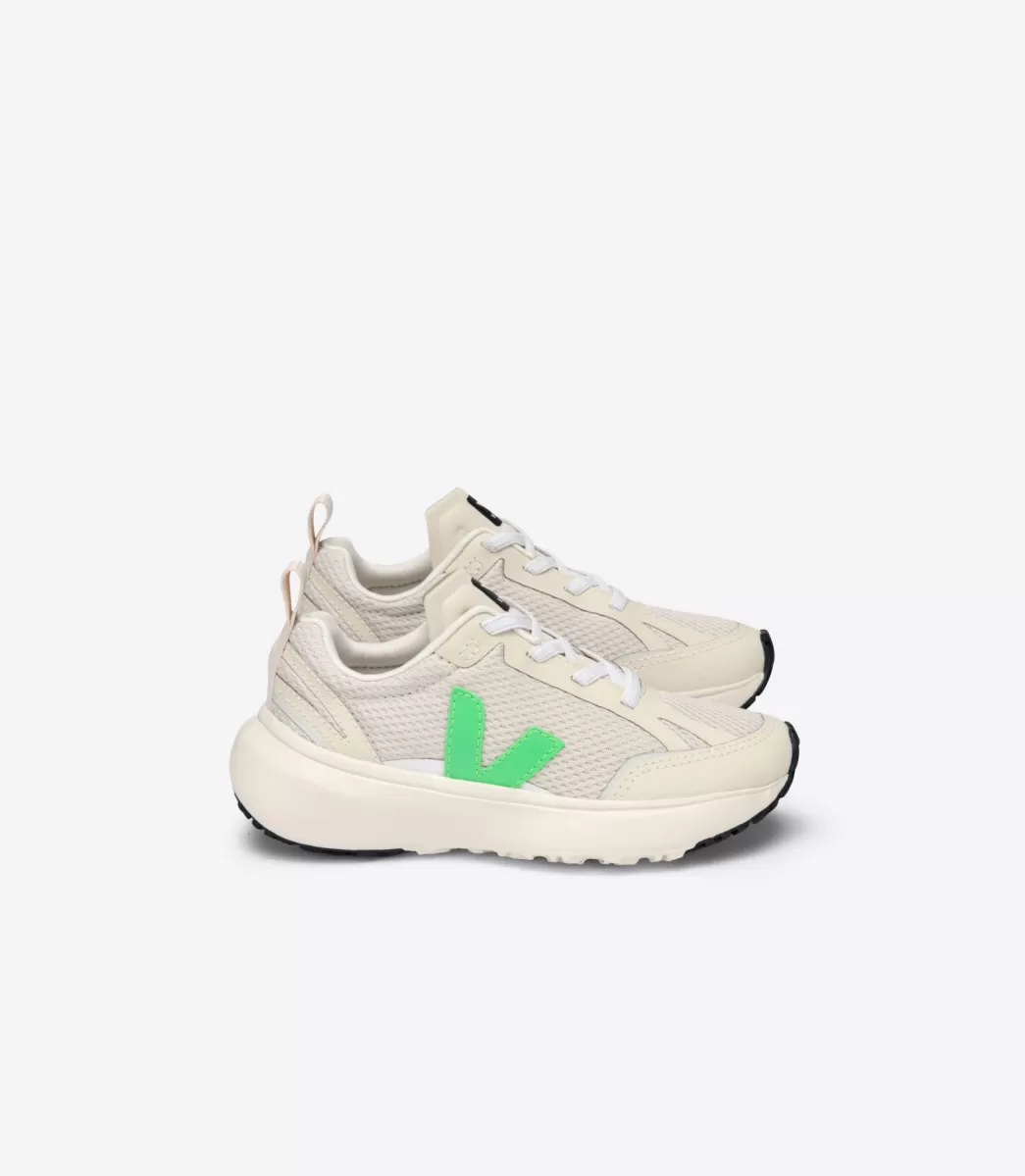 Enfant VEJA Enfants<CANARY ELASTIC LACES NATURAL ABSINTHE