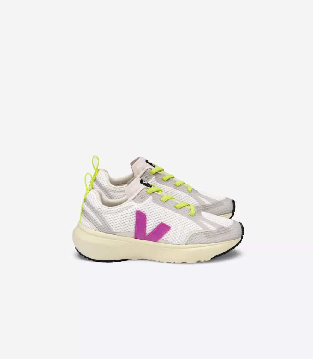 Enfant VEJA Enfants<CANARY ELASTIC LACES WHITE ULTRAVIOLET