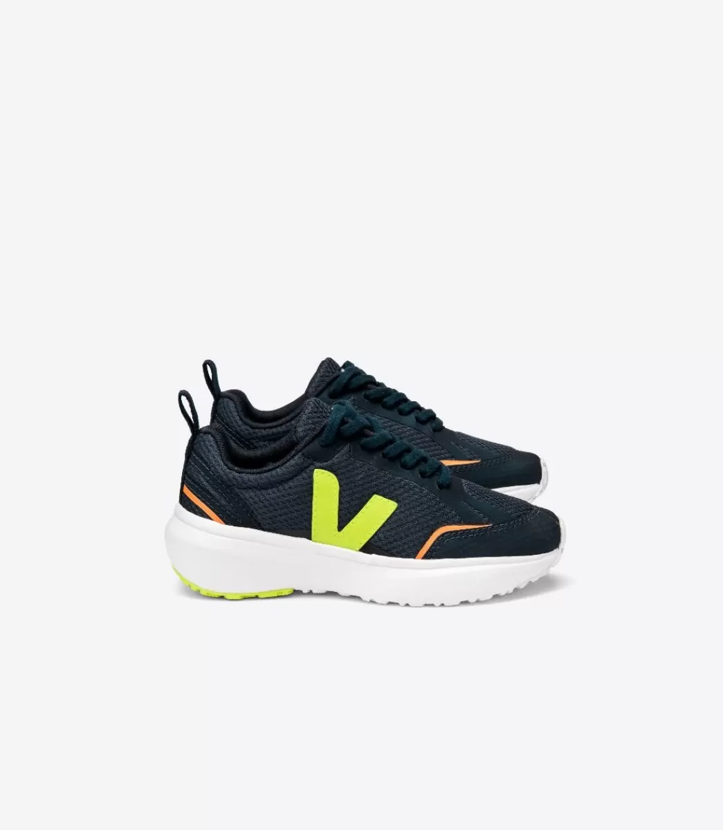Enfant VEJA Enfants<CANARY LACES ALVEOMESH NAUTICO JAUNE FLUO