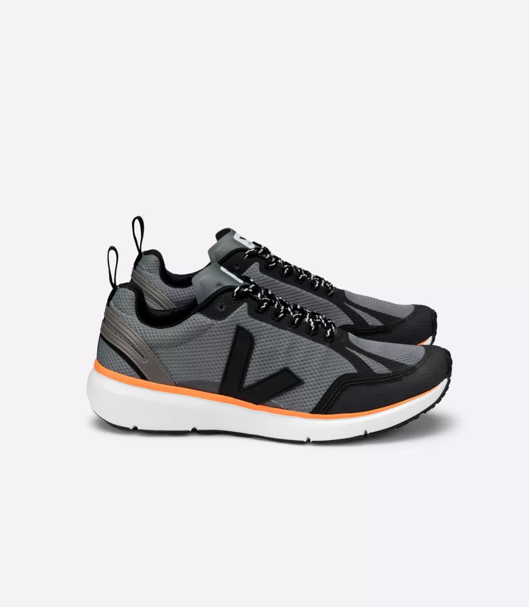 VEJA Adultes<CONDOR 2 ALVEOMESH CONCRETE BLACK NEON ORANGE