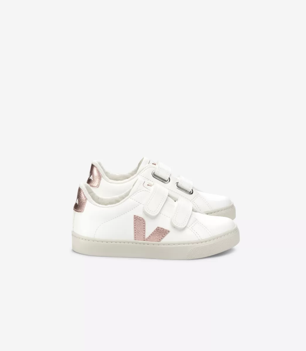 Enfant VEJA Esplar<ESPLAR FURED LEATHER WHITE NACRE