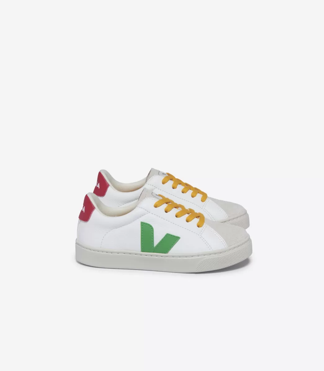 Enfant VEJA Esplar<ESPLAR LACES LEATHER WHITE LEAF PEKIN