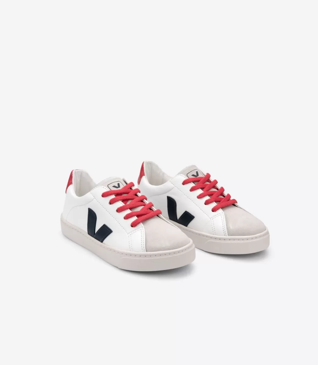 Enfant VEJA Esplar<ESPLAR LACES LEATHER WHITE NAUTICO PEKIN