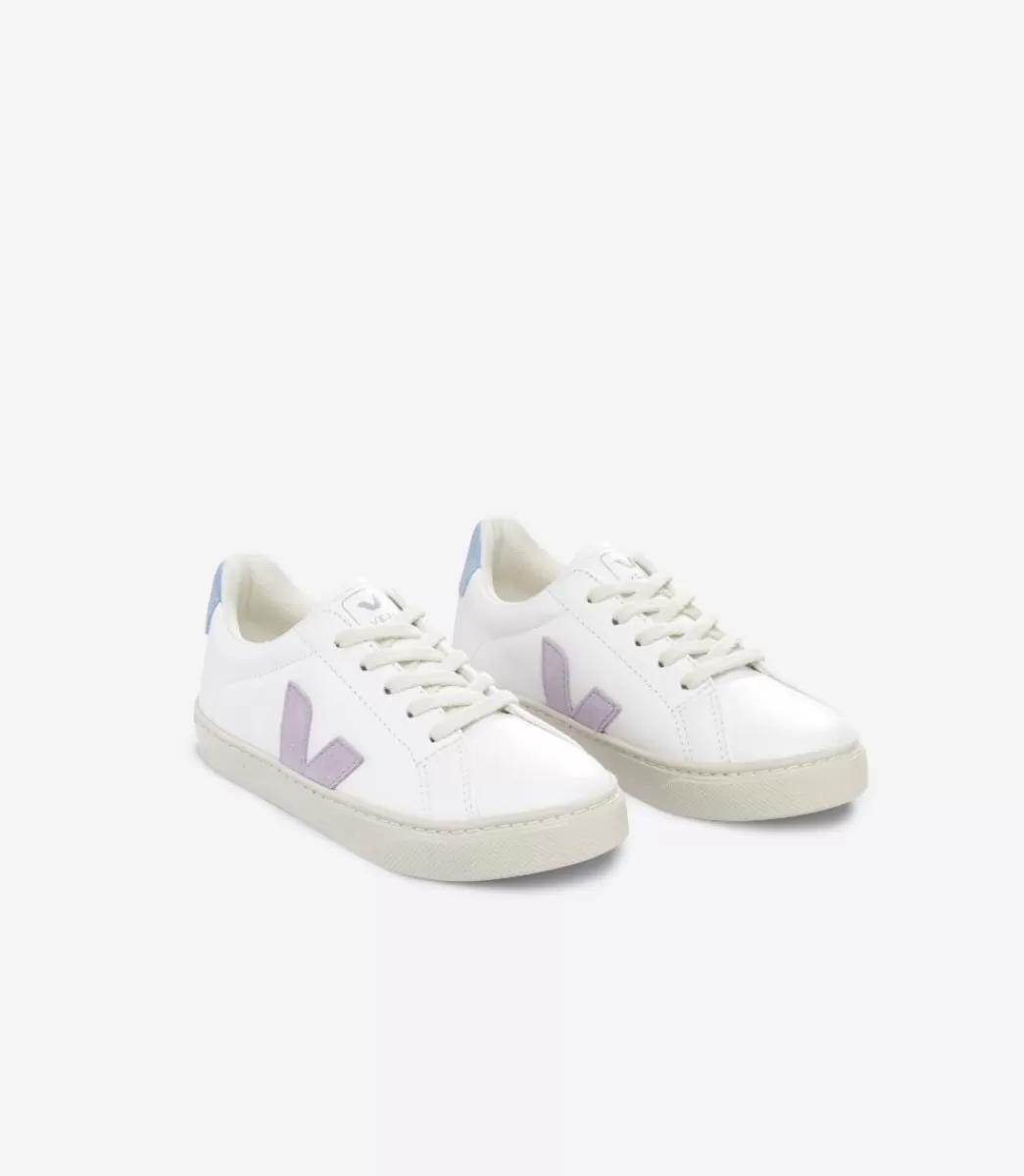 Enfant VEJA Esplar<ESPLAR LACES LEATHER WHITE PARME STEEL