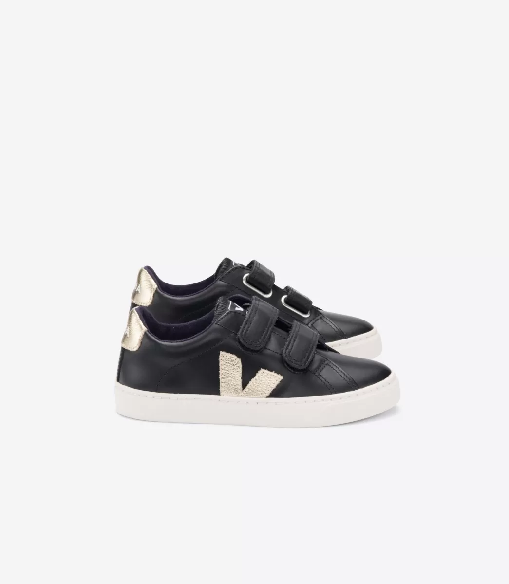 Enfant VEJA Enfants<ESPLAR LEATHER BLACK GOLD