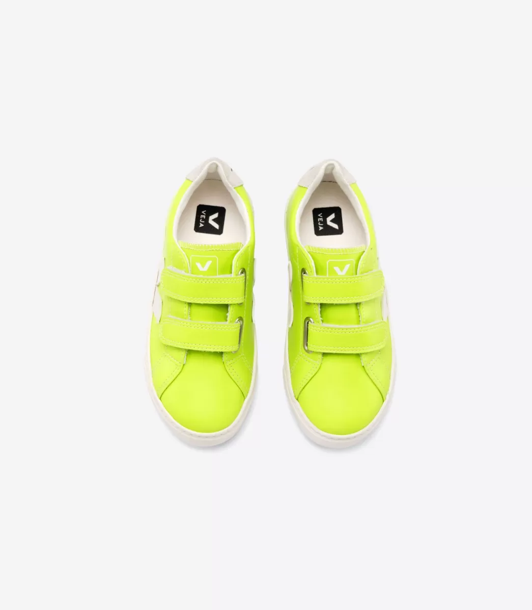 Enfant VEJA Enfants<ESPLAR LEATHER JAUNE FLUO PIERRE