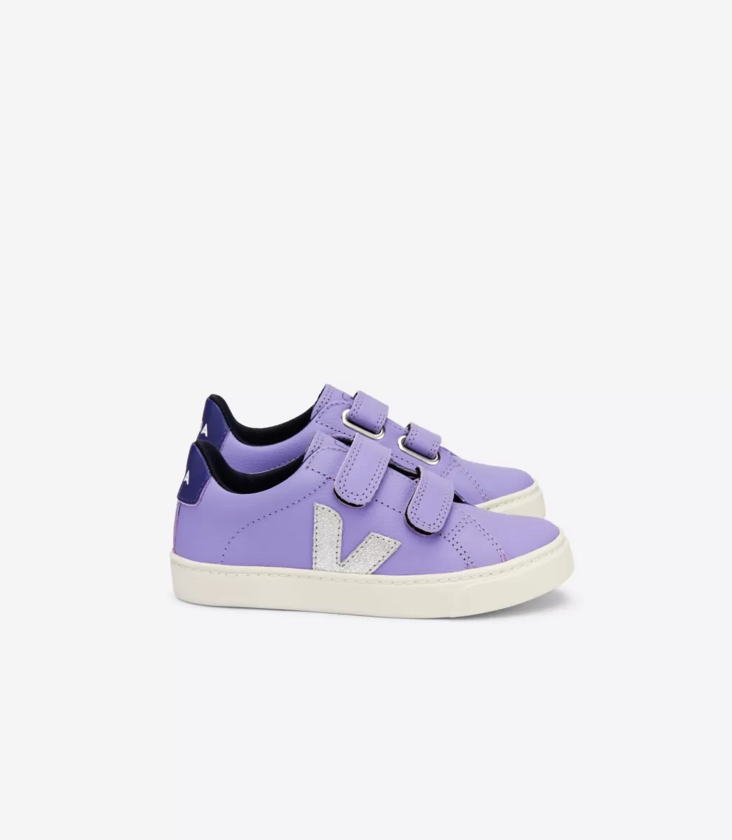Enfant VEJA Enfants<ESPLAR LEATHER LAVANDE SILVER PURPLE