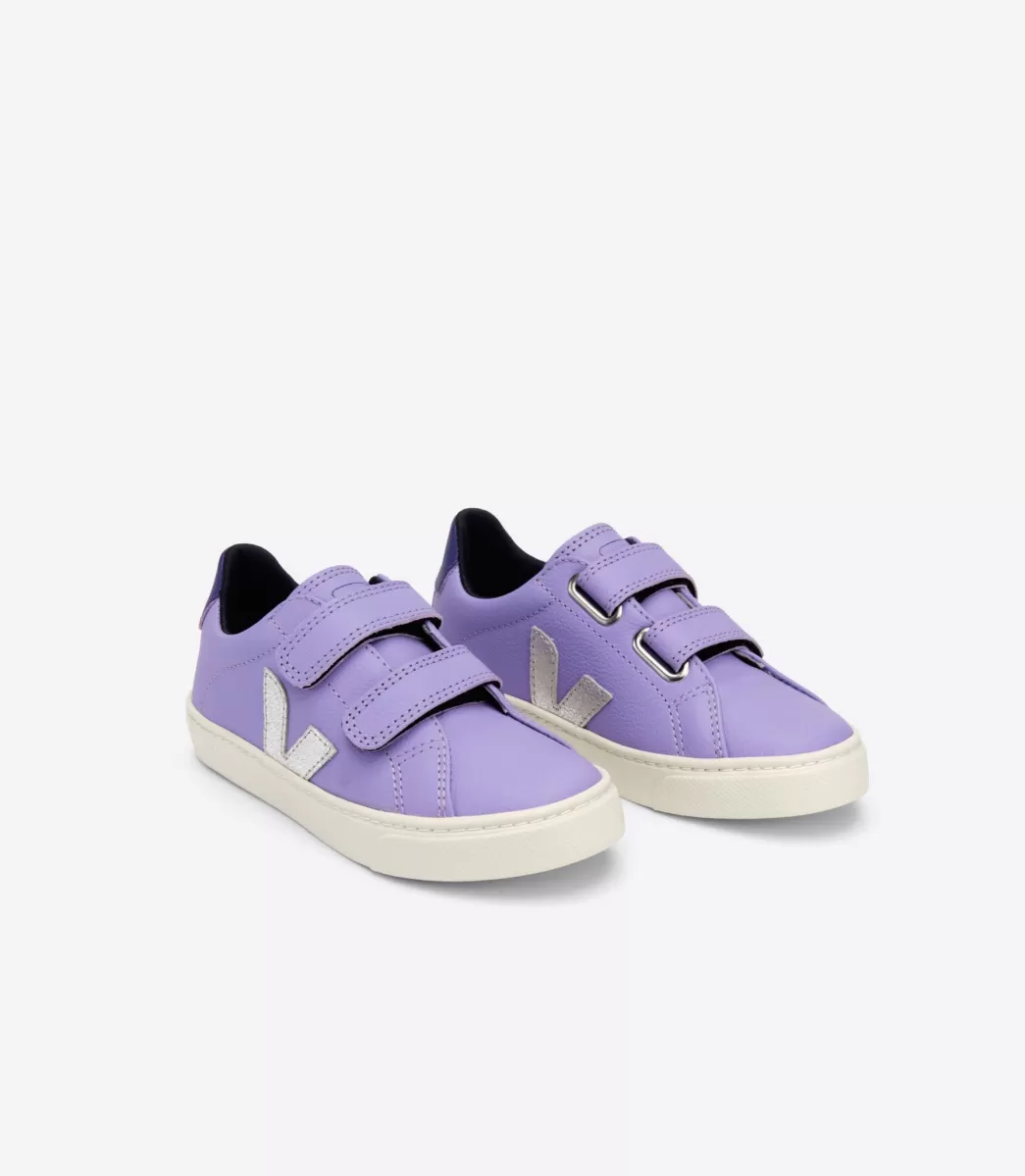 Enfant VEJA Enfants<ESPLAR LEATHER LAVANDE SILVER PURPLE