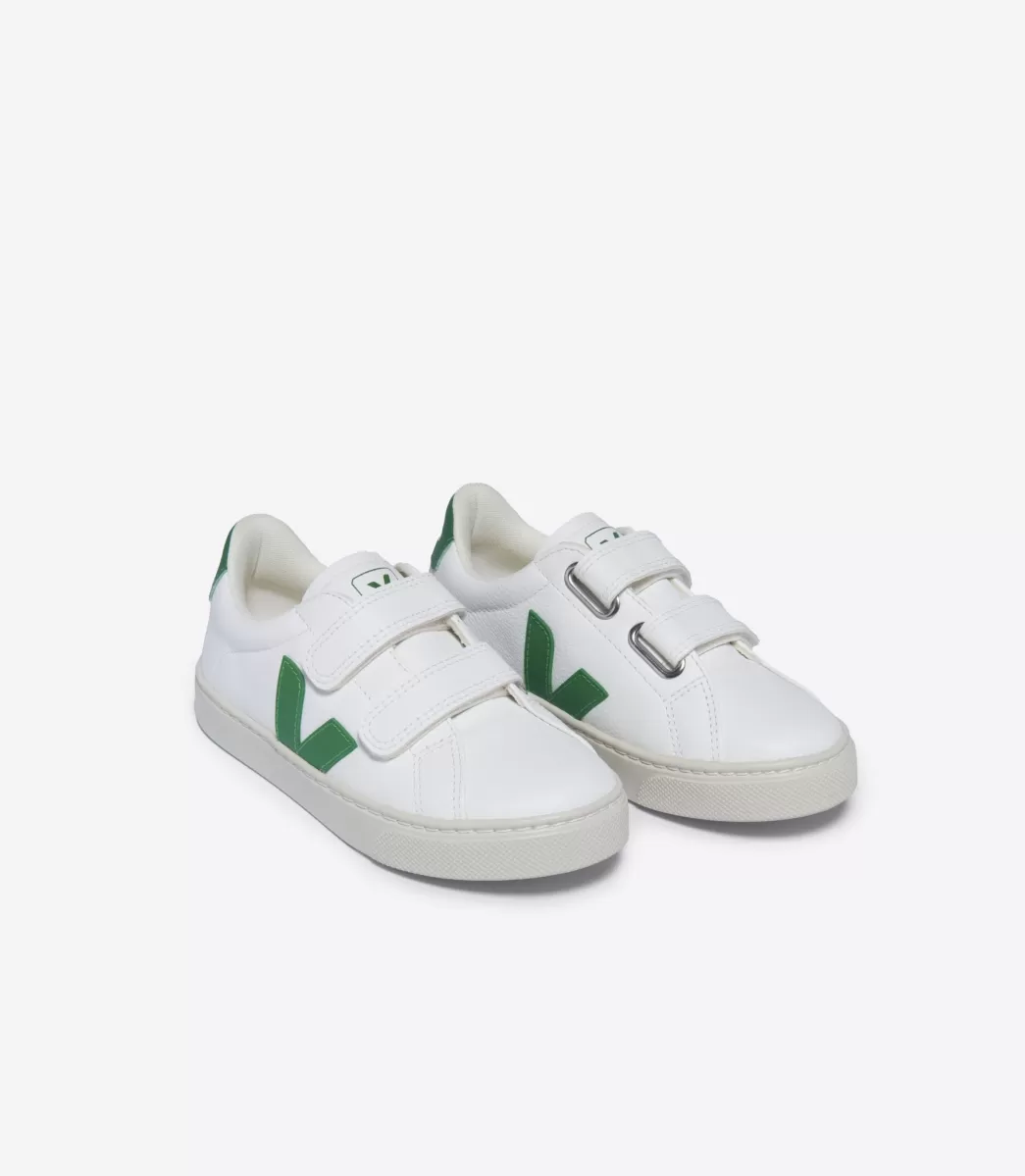Enfant VEJA Esplar<ESPLAR LEATHER WHITE EMERAUDE