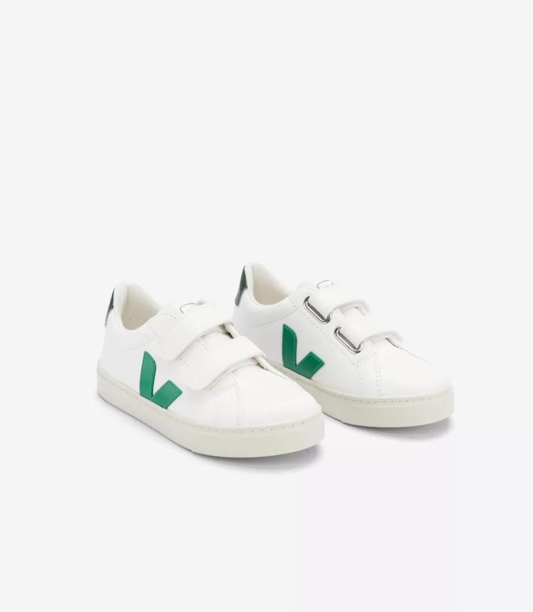Enfant VEJA Esplar<ESPLAR LEATHER WHITE EMERAUDE CYPRUS