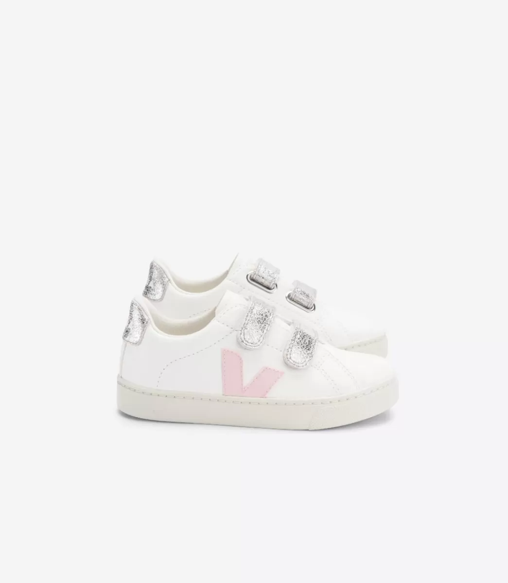 Enfant VEJA Esplar<ESPLAR LEATHER WHITE PETALE SILVER