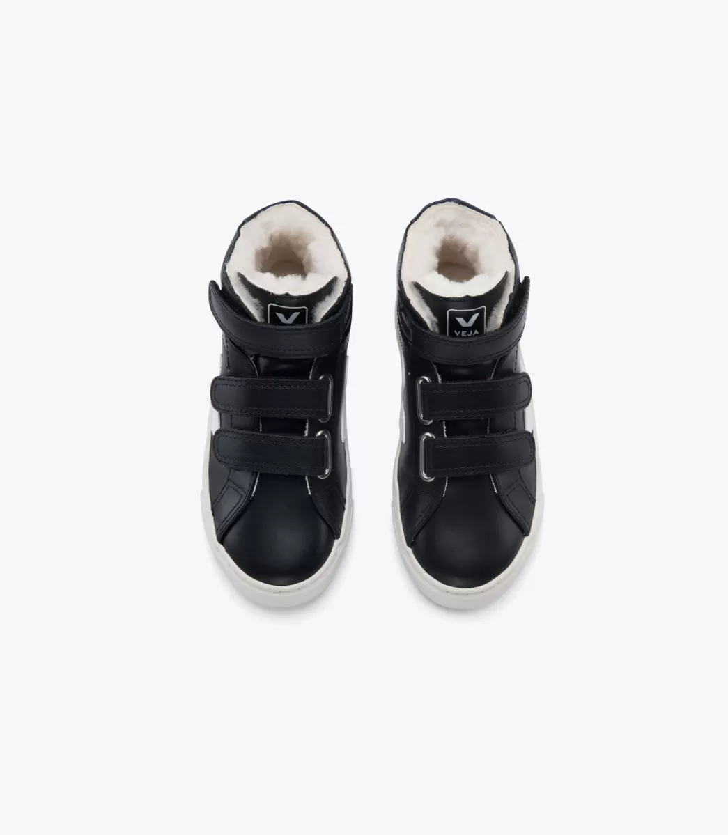 Enfant VEJA Enfants<ESPLAR MID FURED LEATHER BLACK COBALT