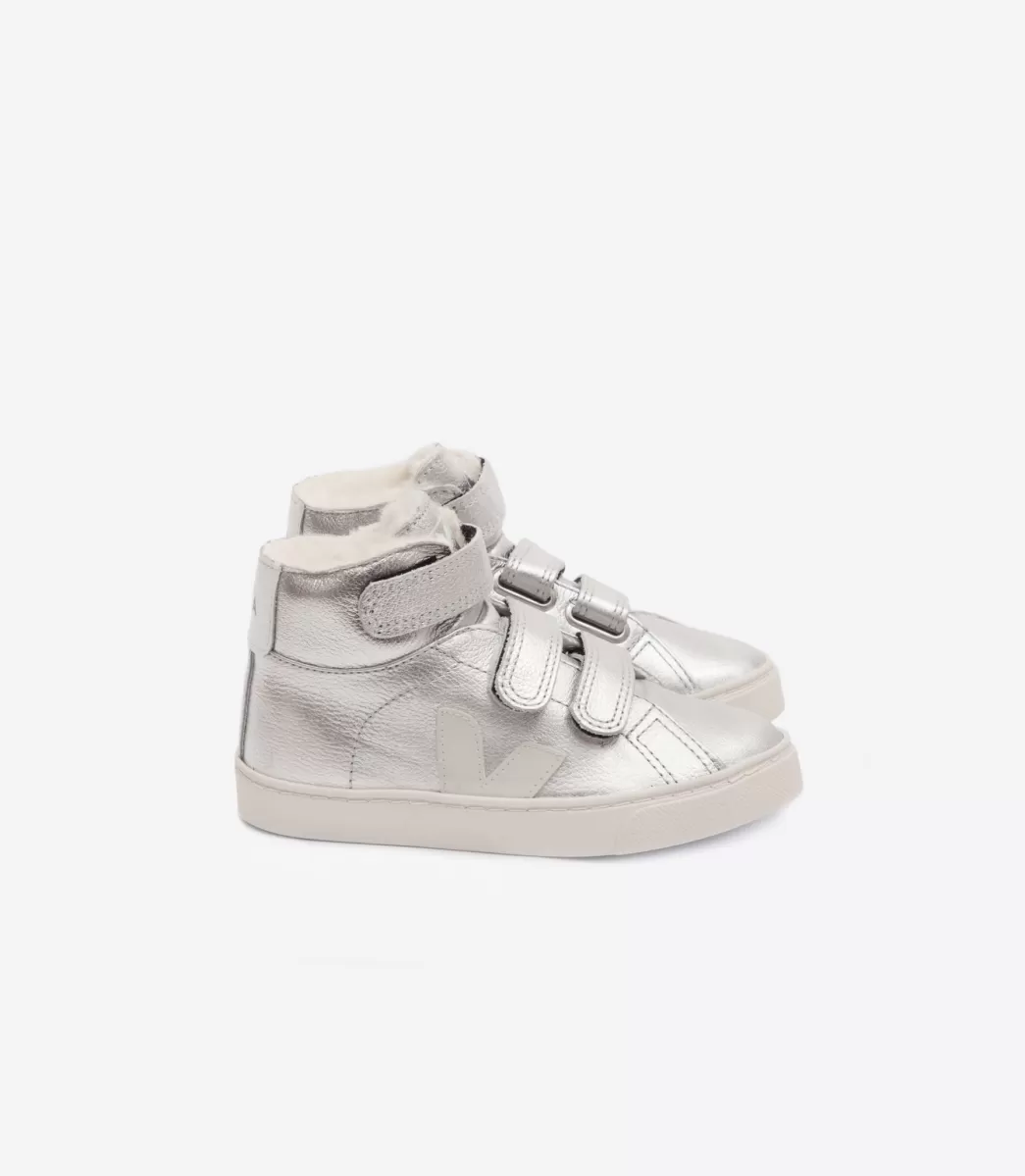 Enfant VEJA Enfants<ESPLAR MID FURED LEATHER SILVER PIERRE