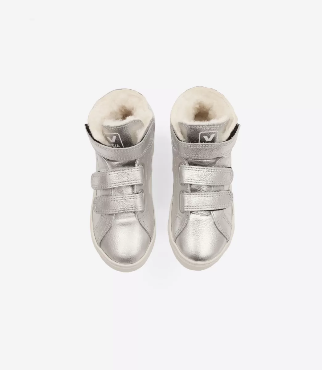 Enfant VEJA Enfants<ESPLAR MID FURED LEATHER SILVER PIERRE