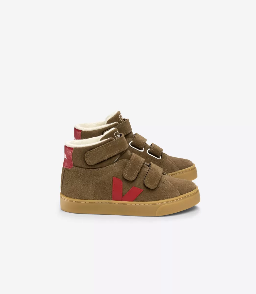 Enfant VEJA Montantes | Esplar Mid<ESPLAR MID FURED SUEDE BROWN PEKIN