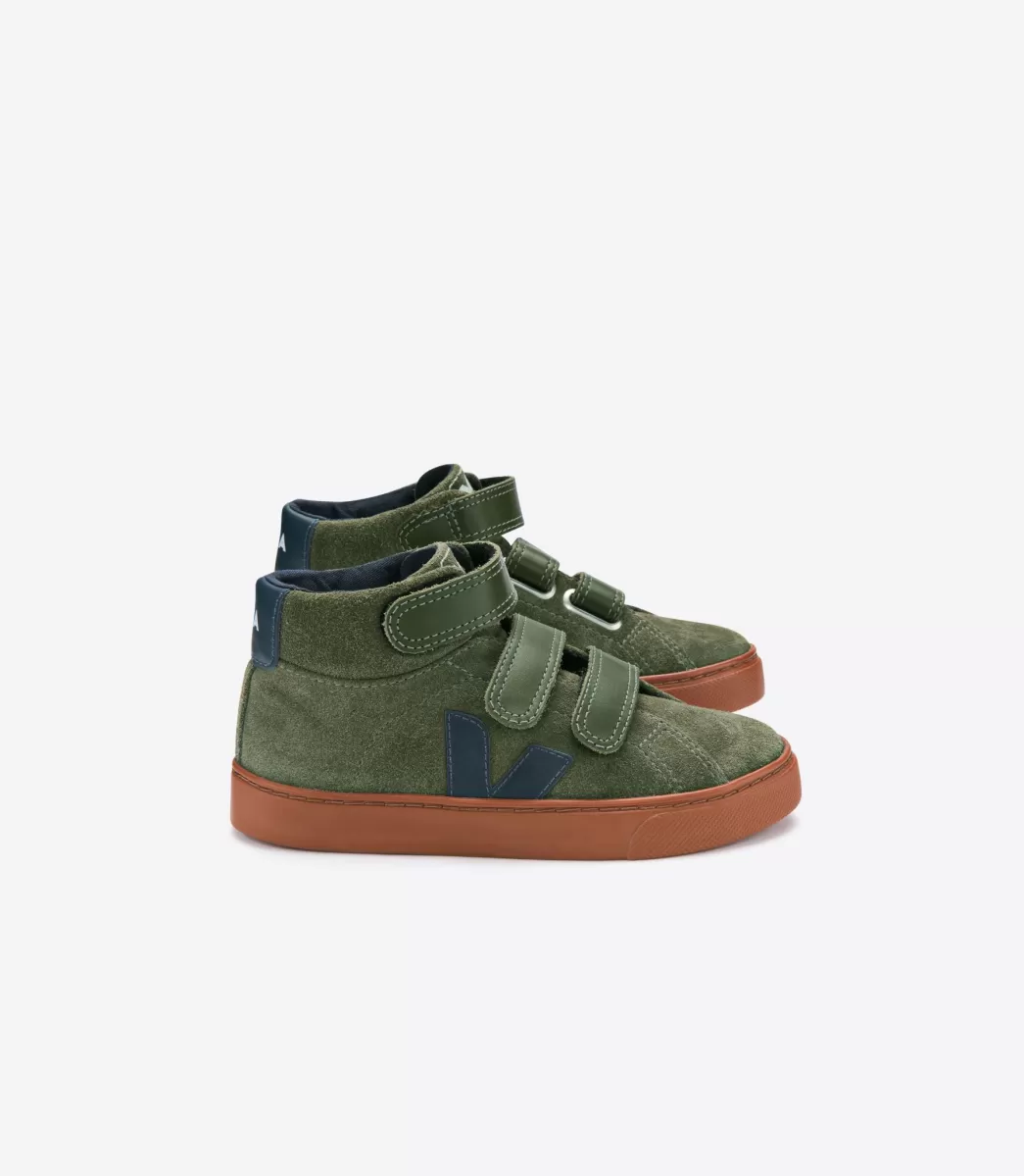 Enfant VEJA Enfants<ESPLAR MID SUEDE OLIVE RUST SOLE