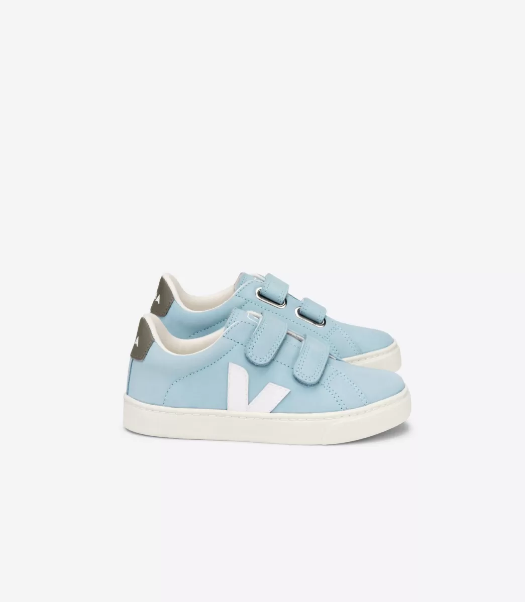 Enfant VEJA Enfants<ESPLAR NUBUCK STEEL WHITE