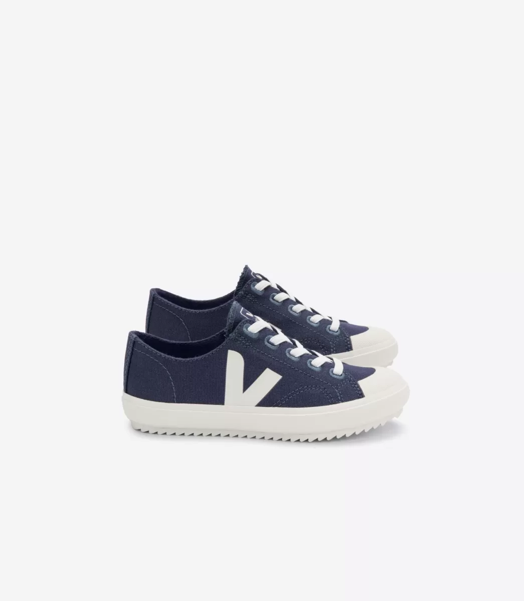 Enfant VEJA Enfants<FLIP ELASTIC LACES CANVAS MARINE PIERRE