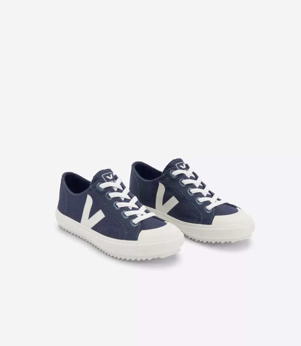 Enfant VEJA Enfants<FLIP ELASTIC LACES CANVAS MARINE PIERRE