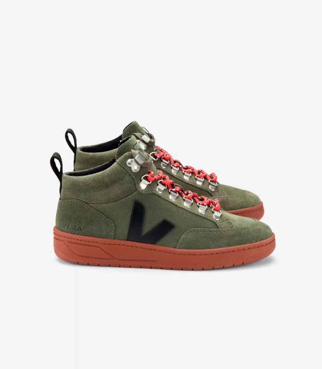 VEJA Adultes<RORAIMA SUEDE OLIVE BLACK RUST SOLE