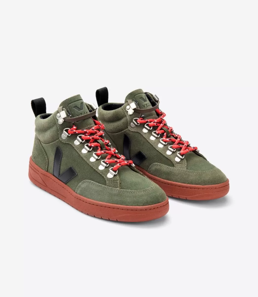 VEJA Adultes<RORAIMA SUEDE OLIVE BLACK RUST SOLE