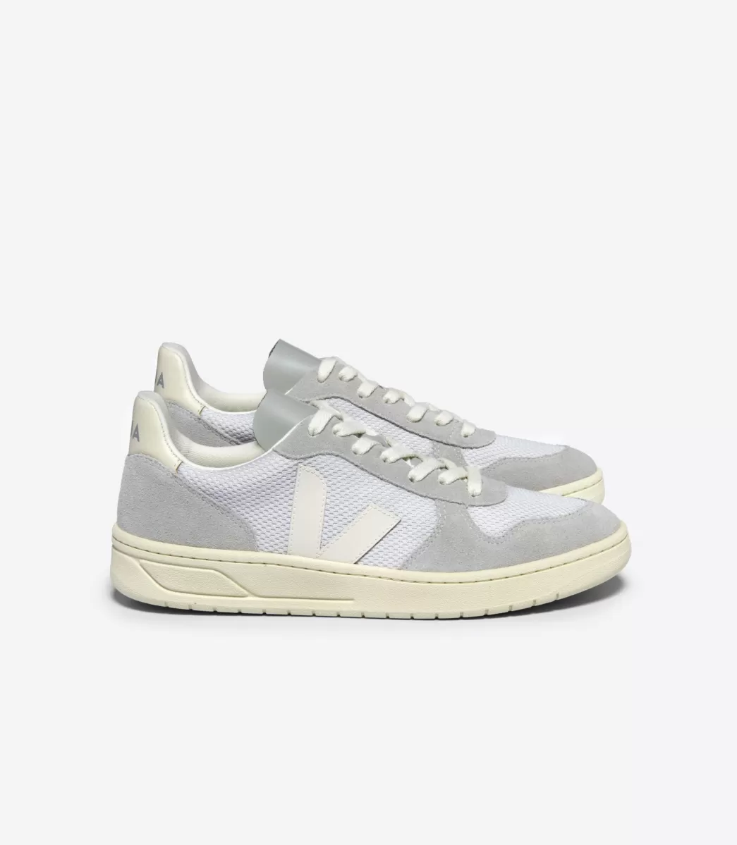 Femme VEJA V-10 | V-10<V-10 ALVEOMESH LIGHT GREY PIERRE