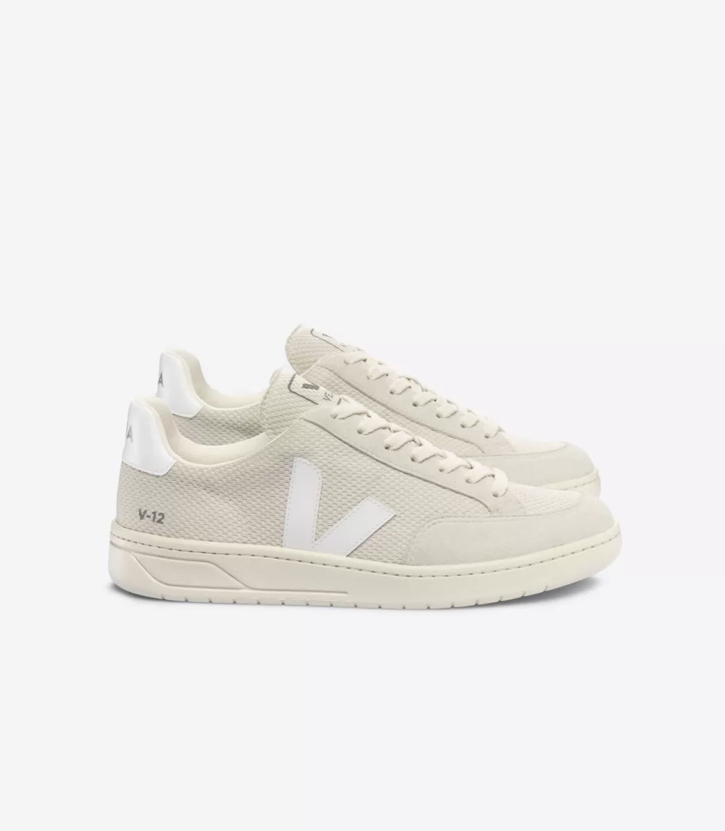 Femme VEJA Adulte | Vegan<V-12 ALVEOMESH NATURAL WHITE