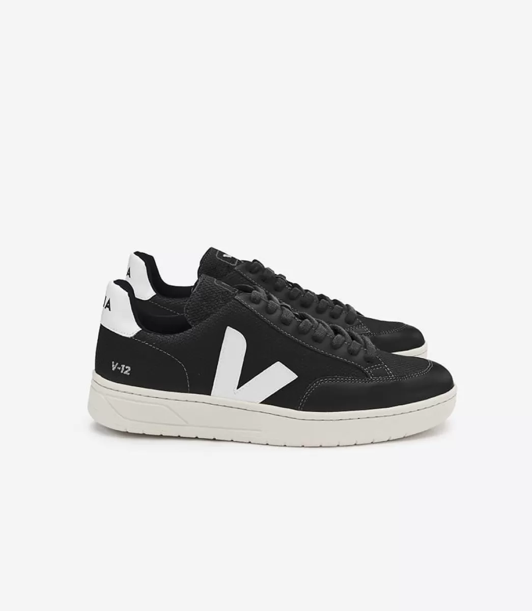 VEJA Adultes<V-12 B-MESH BLACK WHITE