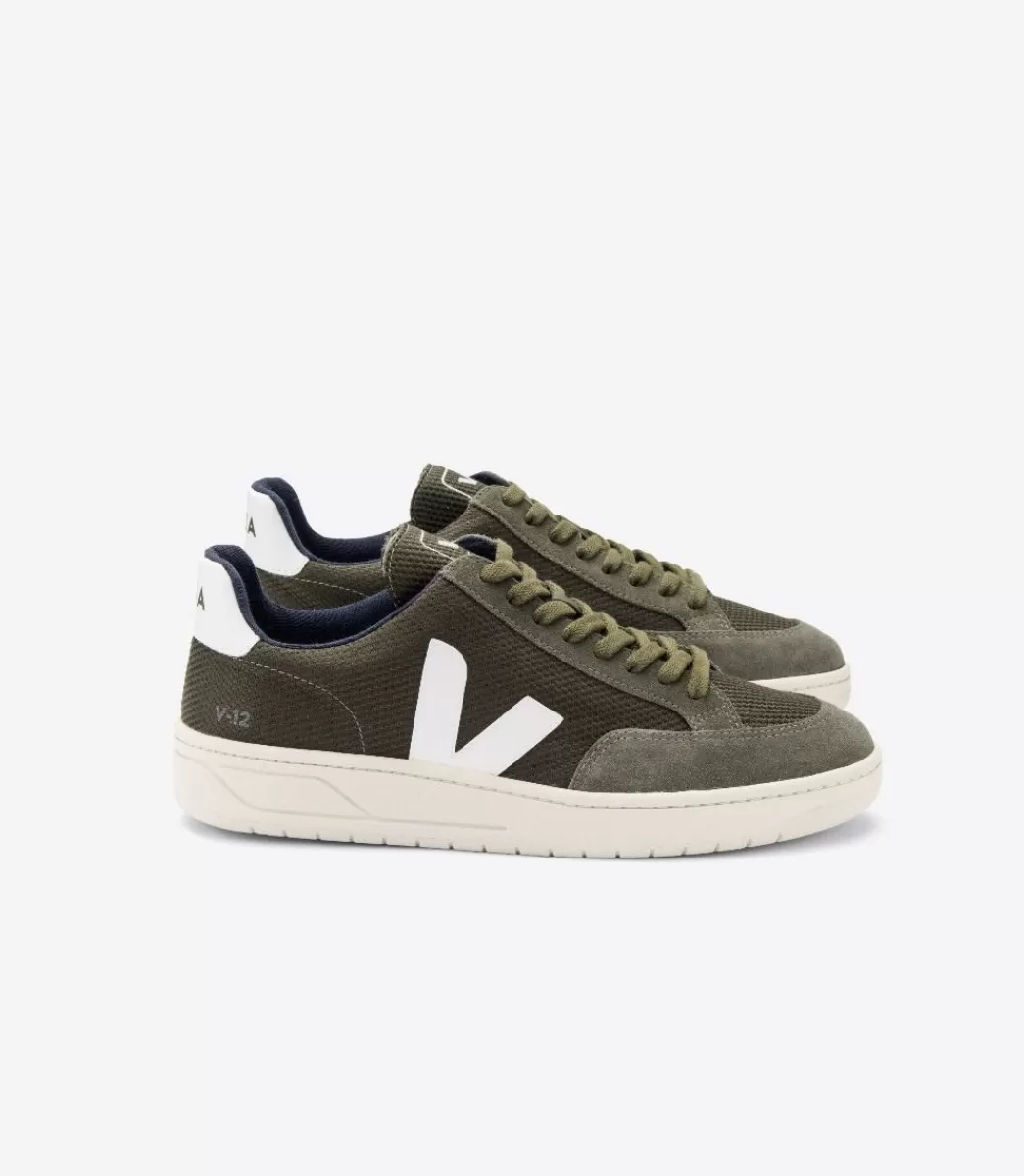 VEJA Adultes<V-12 B-MESH OLIVE WHITE