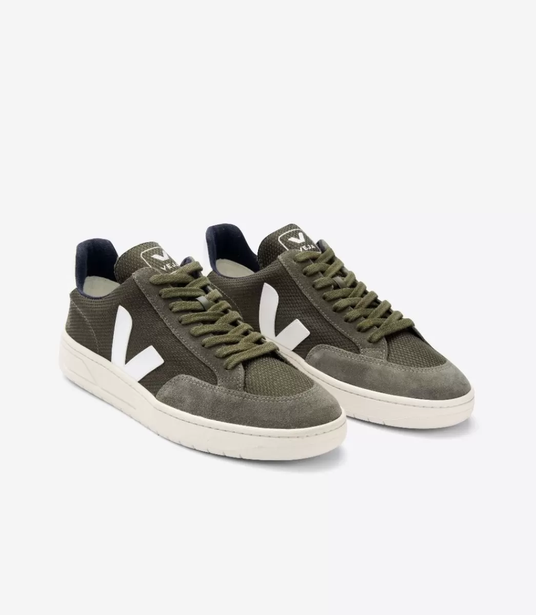 VEJA Adultes<V-12 B-MESH OLIVE WHITE