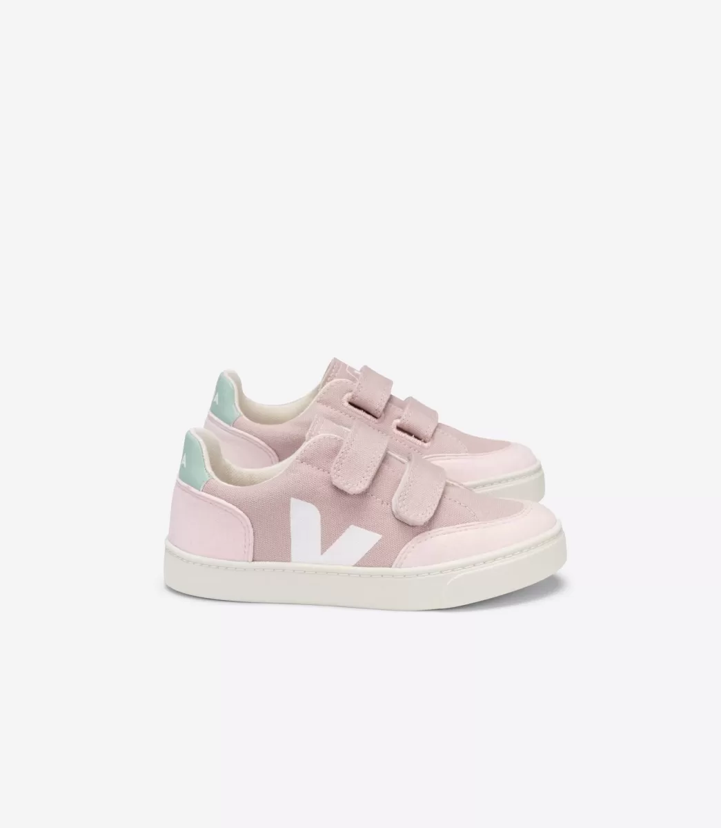 Enfant VEJA Enfants<V-12 CANVAS BABE WHITE MATCHA