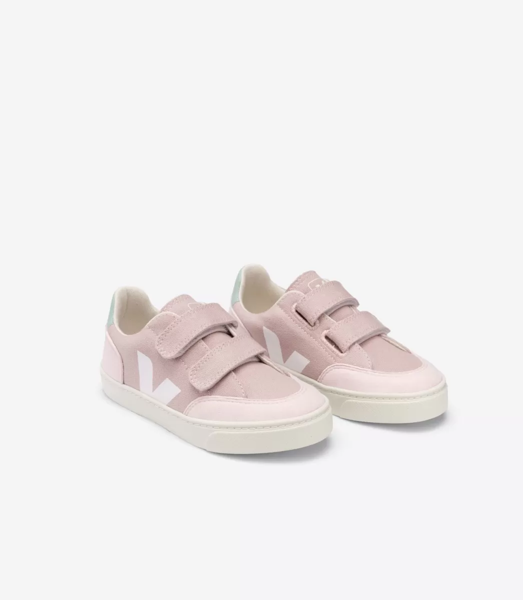 Enfant VEJA Enfants<V-12 CANVAS BABE WHITE MATCHA