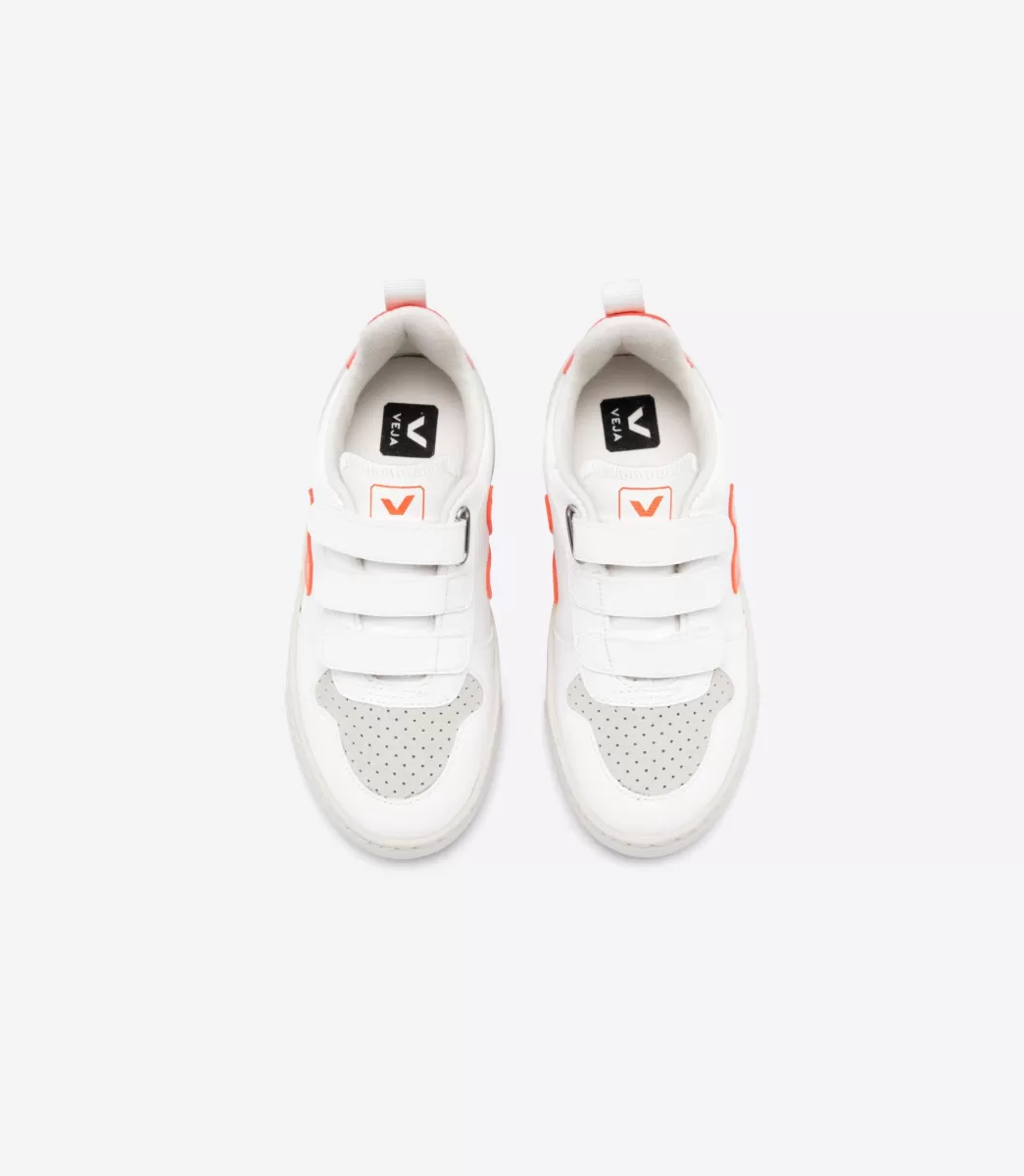 Enfant VEJA Enfants<V-10 CWL WHITE ORANGE FLUO