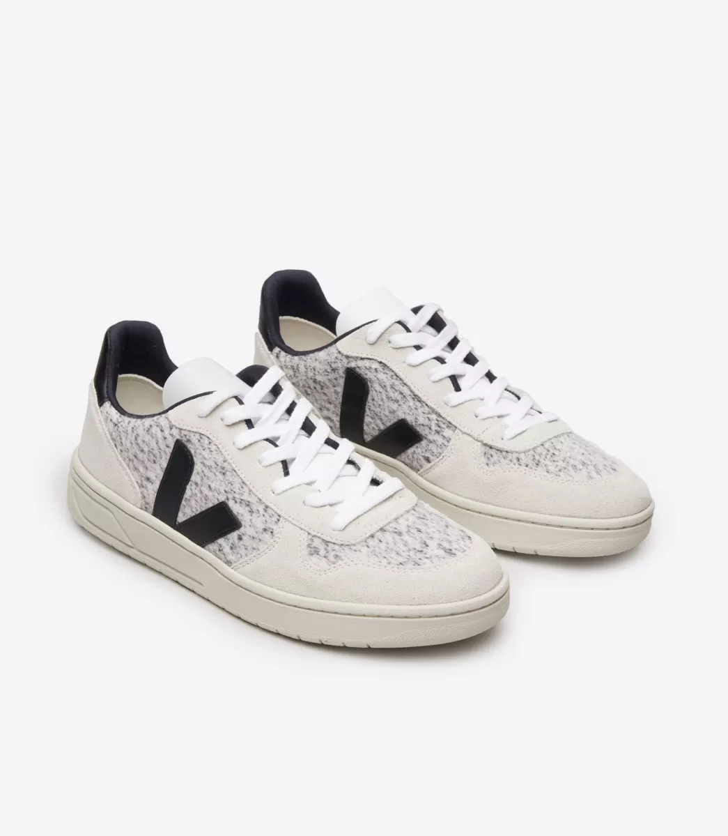 Femme VEJA V-10 | V-10<V-10 FLANNEL SNOW BLACK