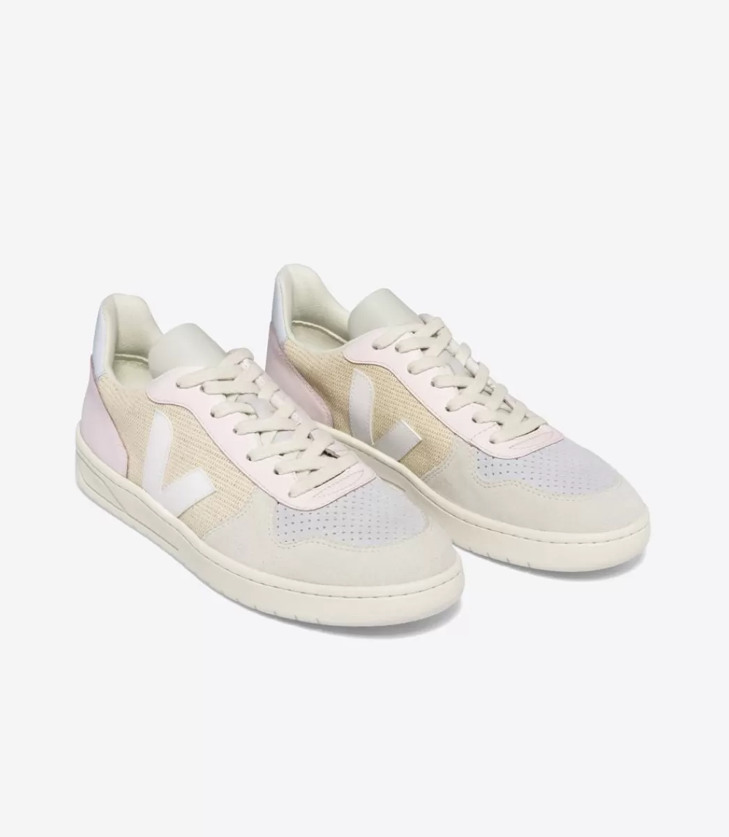 Femme VEJA V-10<V-10 J-MESH JUTE WHITE MULTICO