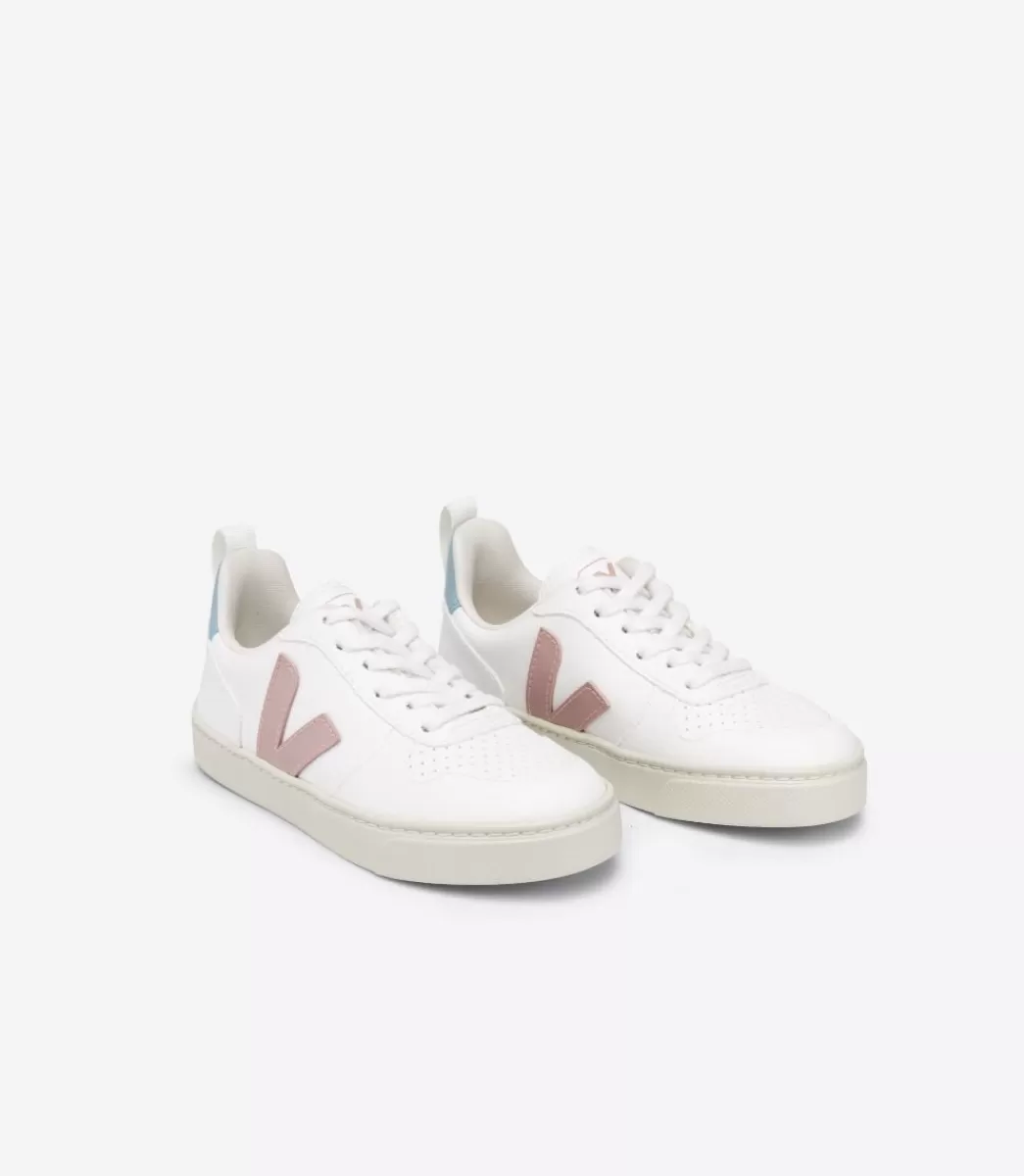 Enfant VEJA Enfants<V-10 LACES CWL WHITE BABE BLUE