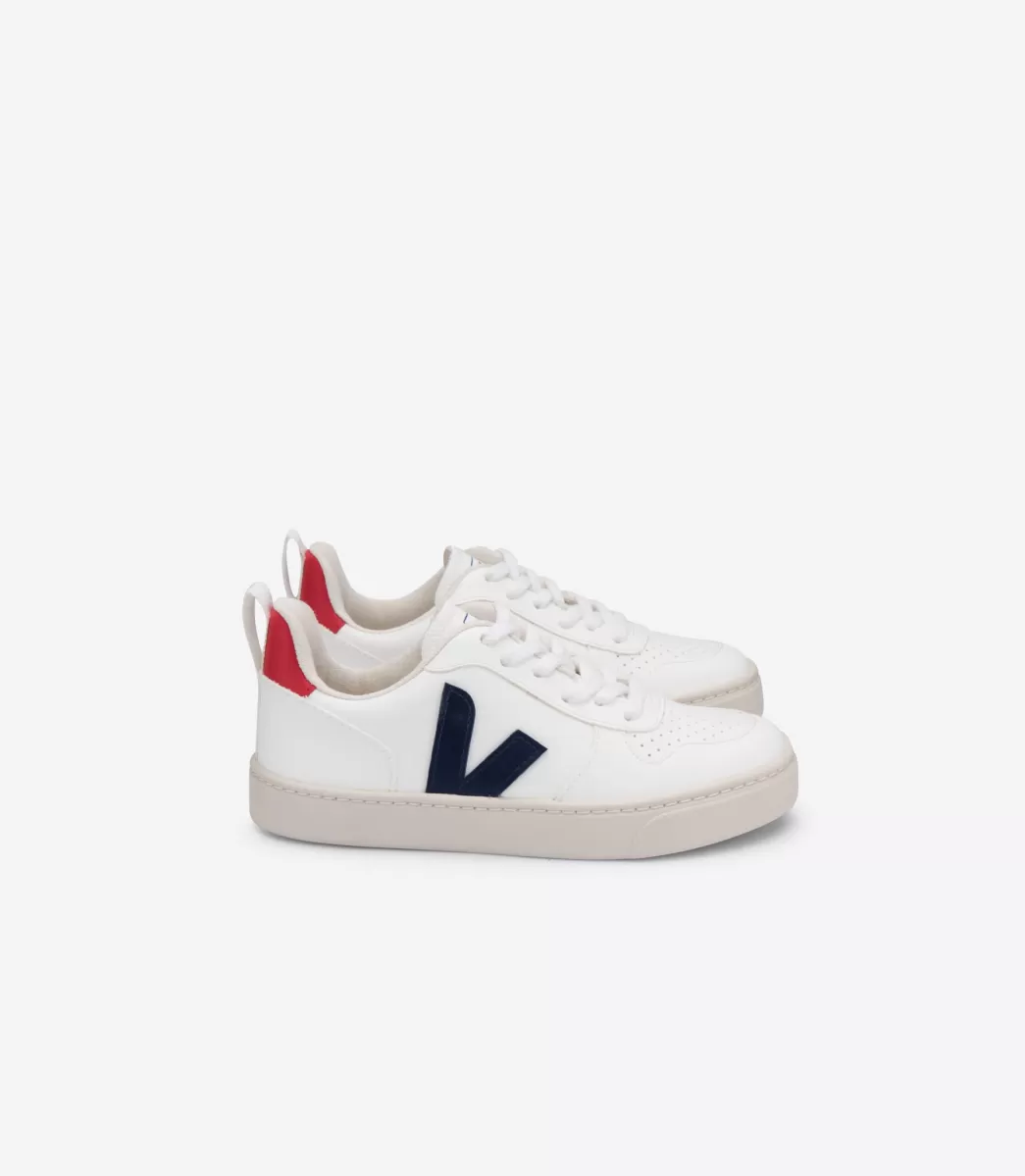 Enfant VEJA Enfant | Vegan<V-10 LACES CWL WHITE COBALT PEKIN