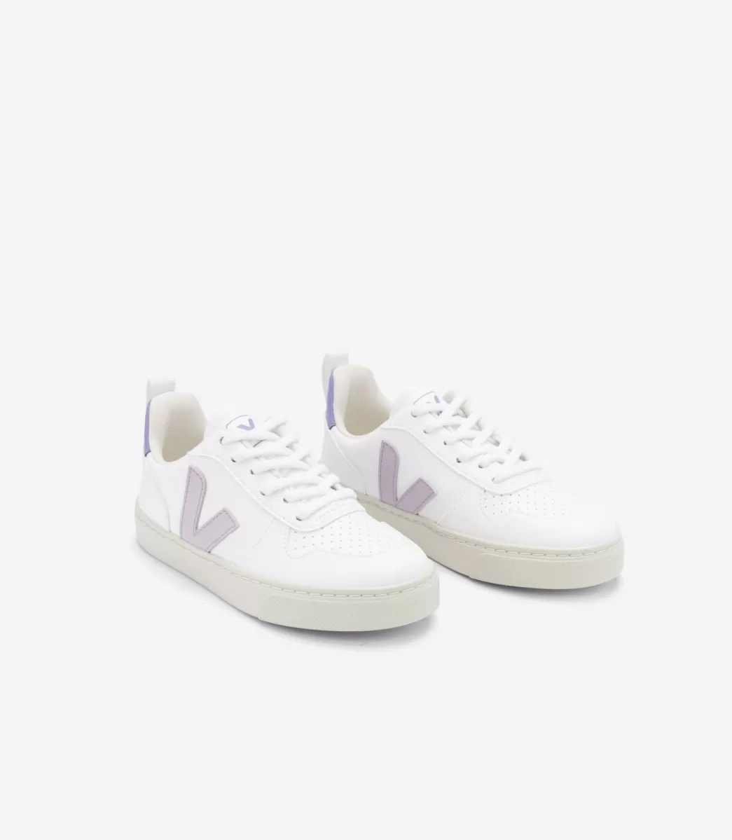 Enfant VEJA Enfants<V-10 LACES CWL WHITE PARME LAVANDE