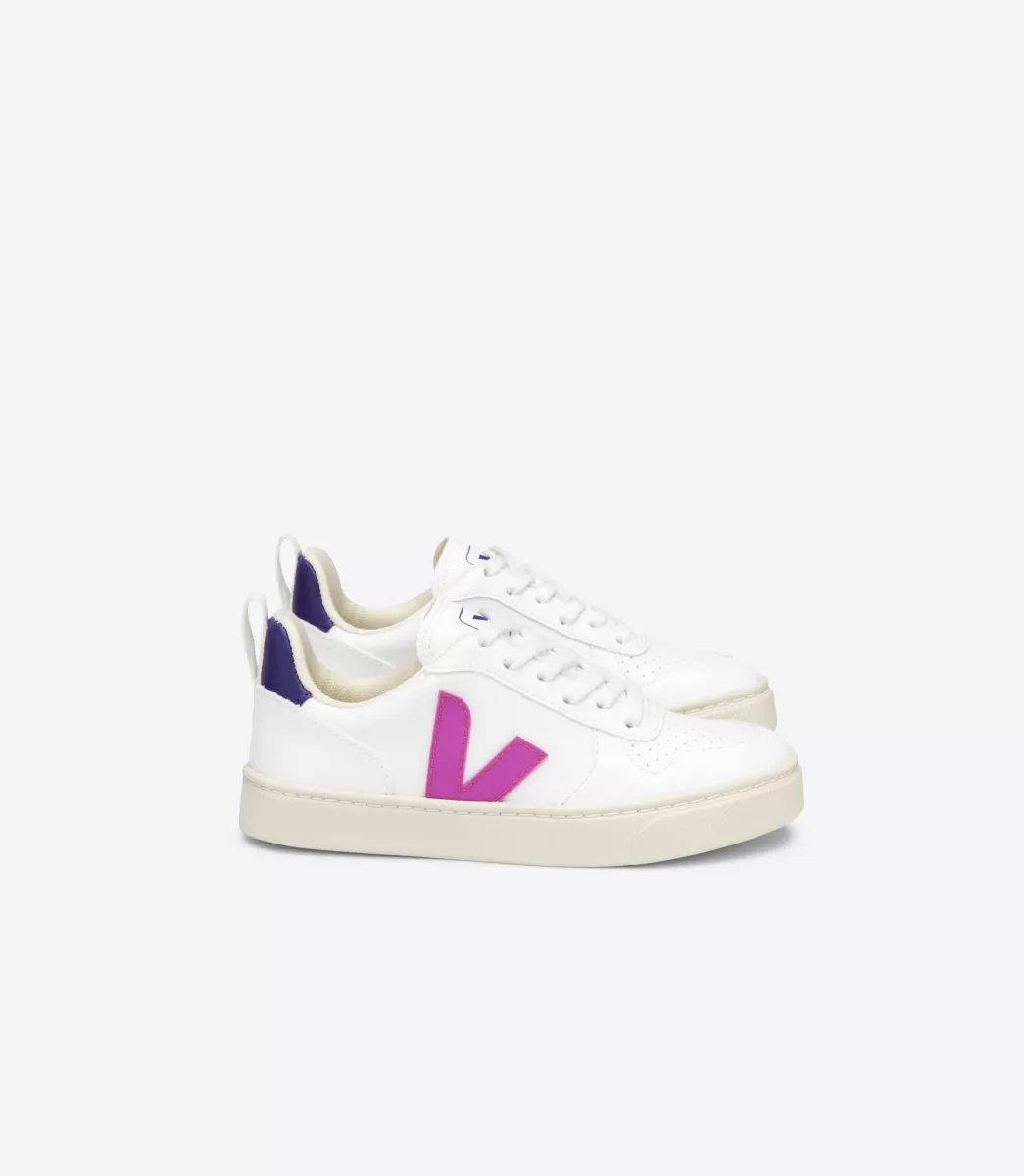 Enfant VEJA Enfants<V-10 LACES CWL WHITE ULTRAVIOLET PURPLE