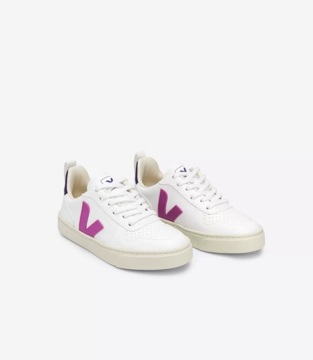 Enfant VEJA Enfants<V-10 LACES CWL WHITE ULTRAVIOLET PURPLE