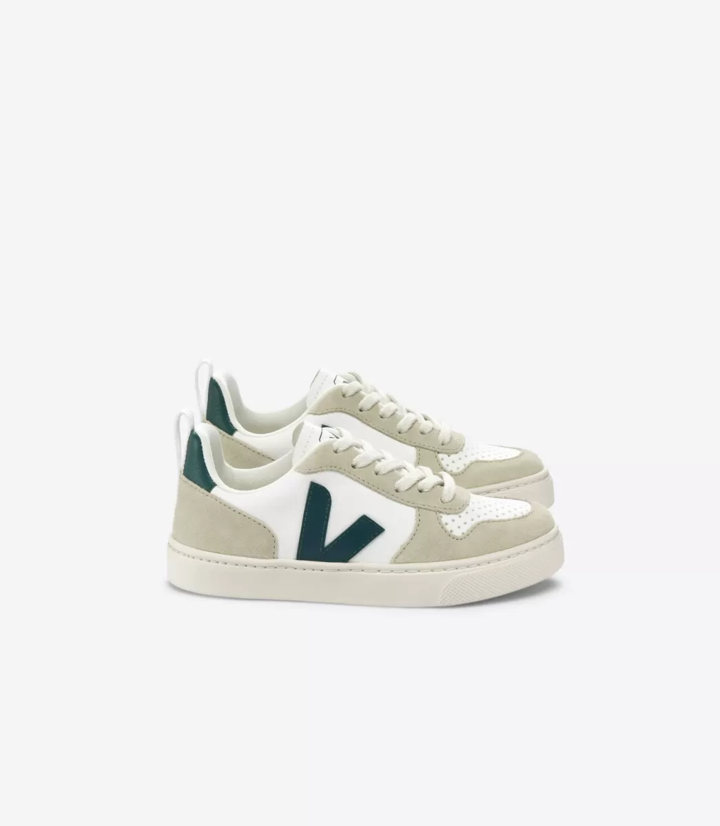 Enfant VEJA V-10<V-10 LACES LEATHER WHITE BRITTANY ALMOND