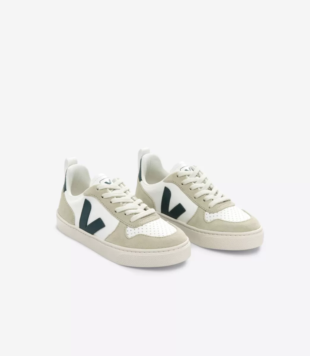 Enfant VEJA V-10<V-10 LACES LEATHER WHITE BRITTANY ALMOND