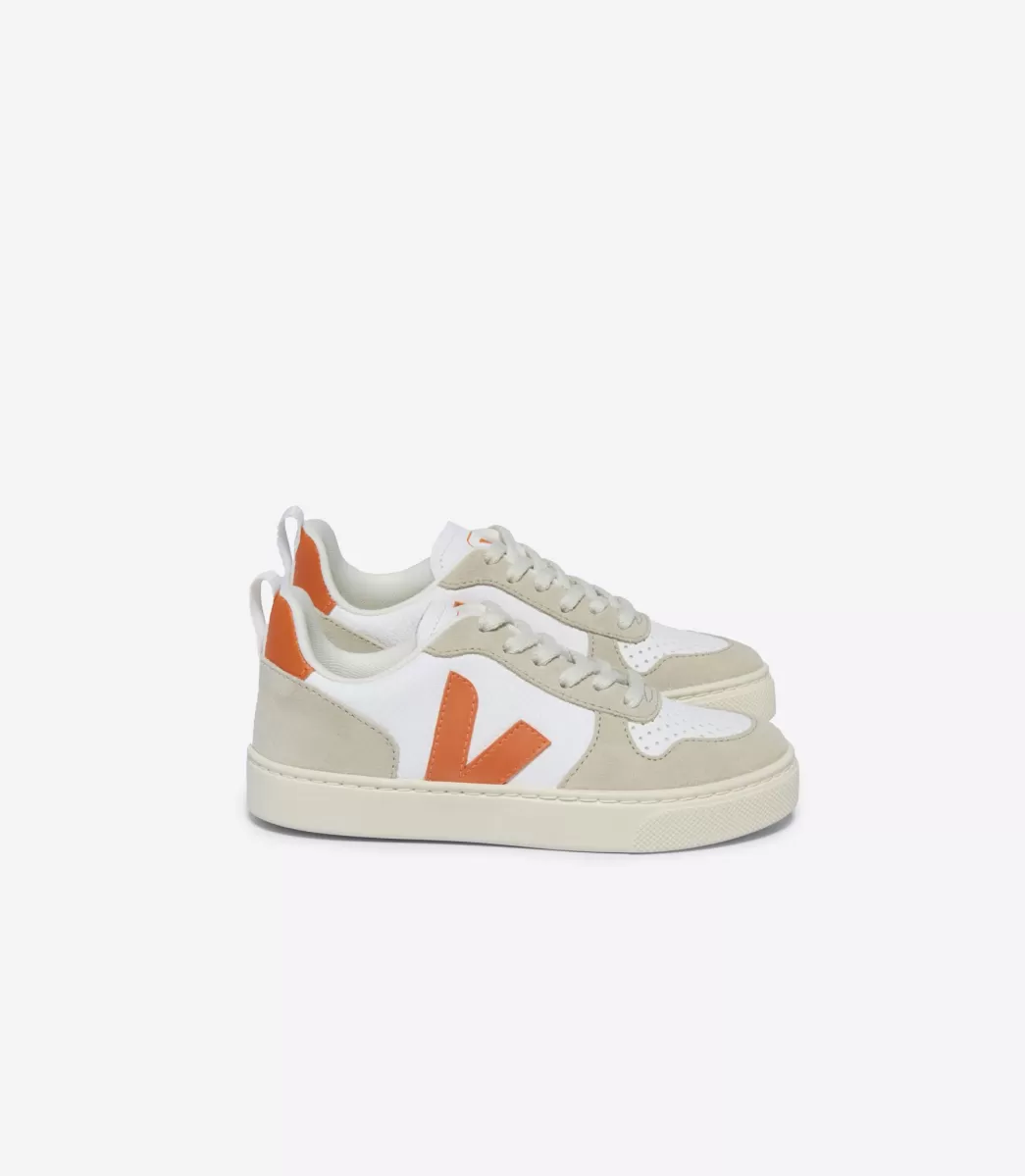 Enfant VEJA V-10<V-10 LACES LEATHER WHITE FURY ALMOND